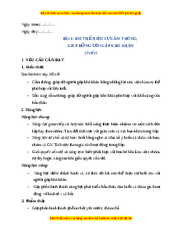 Giáo án Bài 4 Đạo đức lớp 4 Cánh diều: Em thể hiện sự cảm thông, giúp đỡ người gặp khó khăn