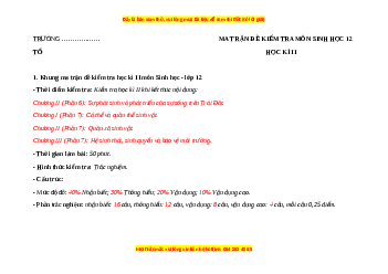 Bộ 5 đề thi cuối kì 2 Sinh học 12 có đáp án