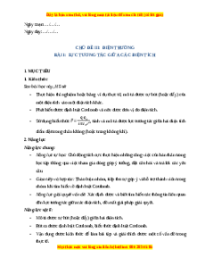 Giáo án Lực tương tác giữa các điện tích Vật lí 11 Cánh diều