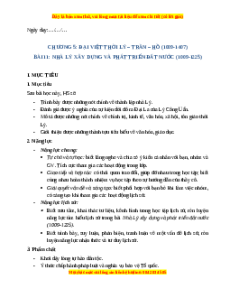 Giáo án Bài 11 Lịch sử 7 Kết nối tri thức (Phiên bản 2): Nhà Lý xây dựng và phát triển đất nước