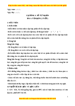 Giáo án Toán 6 Học kì 1 Cánh diều