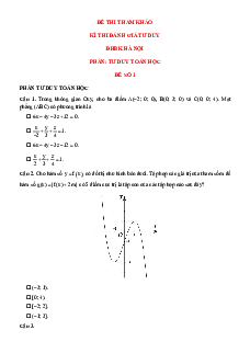 15 Đề thi ĐGTD ĐHBK Hà Nội TSA phần Tư duy Toán học (có lời giải)