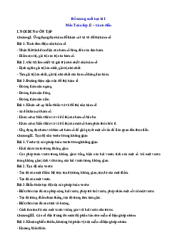 Đề cương ôn tập Cuối kì 1 Toán 12 Cánh diều