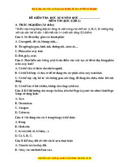 Đề thi cuối kì 2 Tin học 6 Kết nối tri thức - Đề 2