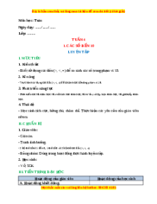 Giáo án Luyện tập Toán lớp 1 Cánh diều