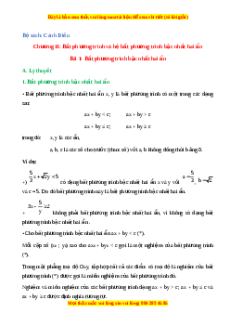 Lý thuyết Bài 1: Bất phương trình bậc nhất hai ẩn Toán 10 Cánh diều