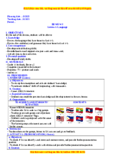 Giáo án Review 2 Tiếng Anh 11 Global success