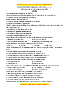 Đề thi cuối kì 2 Lịch sử 10 Cánh diều - Đề 2
