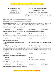 Đề thi thử Hóa Học trường Vũng Tàu năm 2021