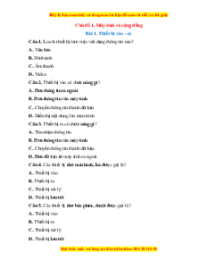 Bộ trắc nghiệm Tin học 7 Kết nối tri thức có đáp án