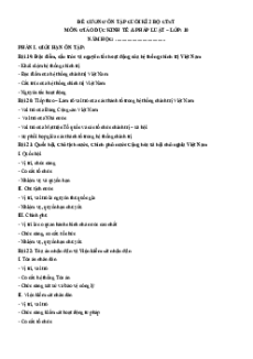 Đề cương ôn tập cuối học kì 2 Kinh tế pháp luật 10 Chân trời sáng tạo