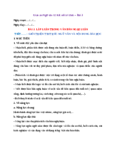 Giáo án Bài 3: Lập luận trong văn bản nghị luận Ngữ Văn 12 Kết nối tri thức
