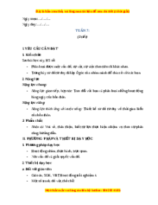 Giáo án Tuần 7 HĐTN lớp 4 Kết nối tri thức