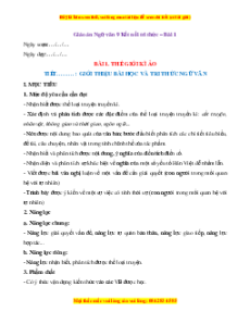 Giáo án Ngữ Văn 9 Kết nối tri thức Học kì 1