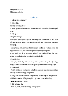 Giáo án Tuần 16 Hoạt động trải nghiệm lớp 5 Kết nối tri thức