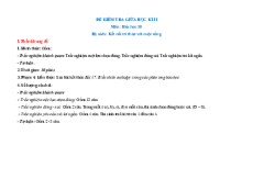 Bộ 5 đề thi giữa kì 2 Hóa học 10 Kết nối tri thức Cấu trúc mới