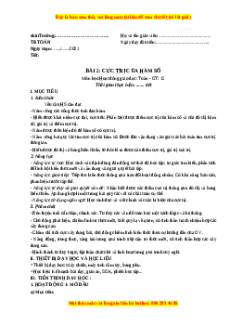 Giáo án Cực trị của hàm số Toán 12 Giải tích