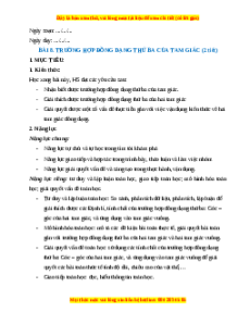 Giáo án Trường hợp đồng dạng thứ ba của tam giác Toán 8 Cánh diều