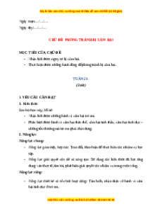 Giáo án Tuần 21 HĐTN lớp 4 Kết nối tri thức