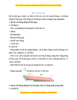 Lý thuyết Khoa học tự nhiên 7 Chân trời sáng tạo Bài 10: Đo tốc độ