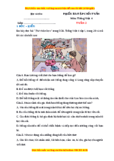 Bài tập cuối tuần Tiếng việt 4 Tuần 3 (có lời giải)