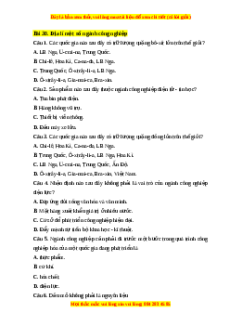 Trắc nghiệm Bài 30 Địa lí 10 Chân trời sáng tạo: Địa lí các ngành công nghiệp