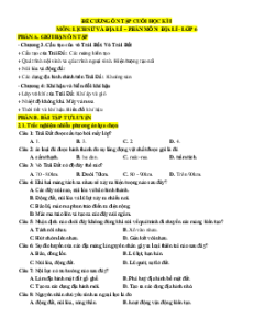Đề cương ôn tập Cuối kì 1 Địa lí 6 Kết nối tri thức cấu trúc mới