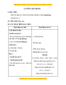 Giáo án Bài 120 Toán lớp 5: Luyện tập chung (Trang 128)