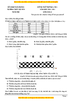 Đề thi thử Địa Lí trường Chuyên Trần Phú lần 1 năm 2021