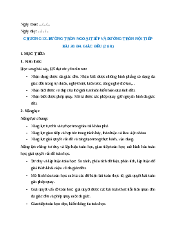 Giáo án Đa giác đều Toán 9 Kết nối tri thức