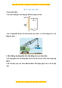 Lý thuyết Khoa học tự nhiên 7 Chân trời sáng tạo Bài 21: Nam châm điện