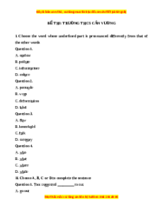 Đề thi cuối kì 2 Tiếng Anh 9 trường THCS Cần Vương năm 2023