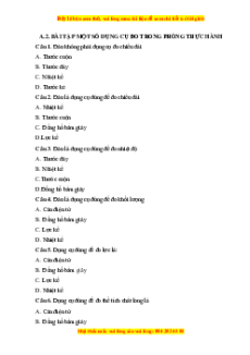 Trắc nghiệm Một số dụng cụ đo và quy định an toàn trong phòng thực hành KHTN 6 Cánh diều