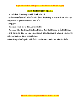 Lý thuyết Địa lý 7 Chân trời sáng tạo Bài 5: Thiên nhiên châu Á