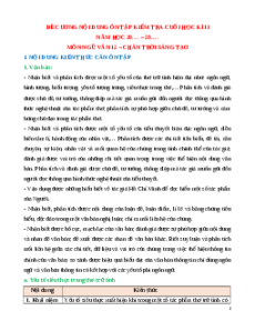 Đề cương ôn tập Cuối kì 2 Ngữ văn 12 Chân trời sáng tạo