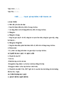 Giáo án Thực hành tiếng Việt trang 138 Ngữ Văn 9 Chân trời sáng tạo