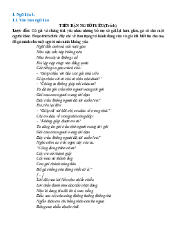 Ngữ liệu ngoài sgk lớp 11 phần Truyện thơ nôm dân gian