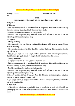 Giáo án Phương pháp tách biệt và tinh chế hợp chất hữu cơ Hóa học 11 Kết nối tri thức
