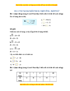 Giải Sgk Toán lớp 3 Bài 3: Tìm thành phần trong phép cộng, phép trừ (Kết nối tri thức)