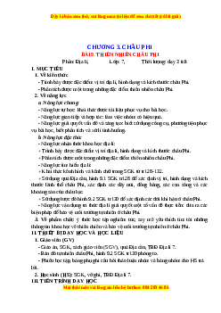 Giáo án Bài 9 Địa lí 7 Chân trời sáng tạo: Thiên nhiên châu Phi