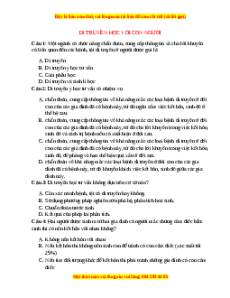 Trắc nghiệm Di truyền học với con người Sinh học 9