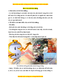 Lý thuyết Kinh tế pháp luật 10 Cánh diều Bài 4: Cơ chế thị trường