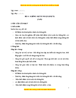 Giáo án Bài 4 Khoa học lớp 4 (Cánh diều): Không khí xung quanh ta