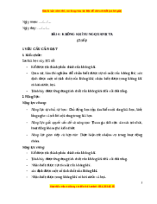 Giáo án Bài 4 Khoa học lớp 4 (Cánh diều): Không khí xung quanh ta