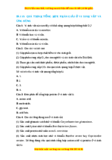Trắc nghiệm Quá trình tổng họp phân giải ở vi sinh vật và ứng dụng Sinh học 10 Cánh diều