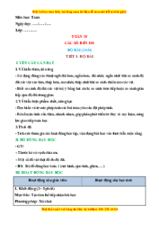Giáo án Thực hành và trải nghiệm Em và các bạn Toán lớp 1 Chân trời sáng tạo