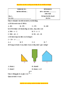 Đề thi cuối kì 1 Toán lớp 3 Cánh diều - Đề 18