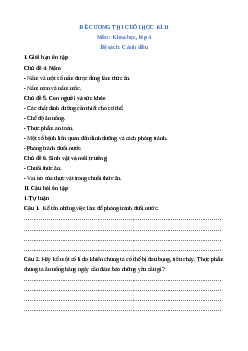 Đề cương ôn tập Cuối kì 2 Khoa học lớp 4 Cánh diều