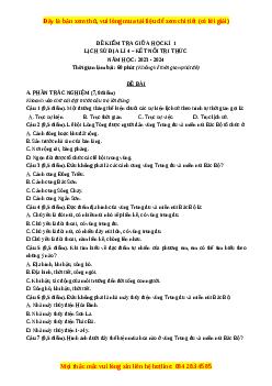 Đề thi giữa kì 1 Lịch sử & Địa lí lớp 4 Kết nối tri thức - Đề 3