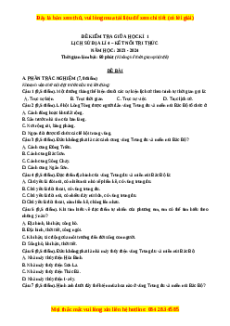 Đề thi giữa kì 1 Lịch sử & Địa lí lớp 4 Kết nối tri thức - Đề 3